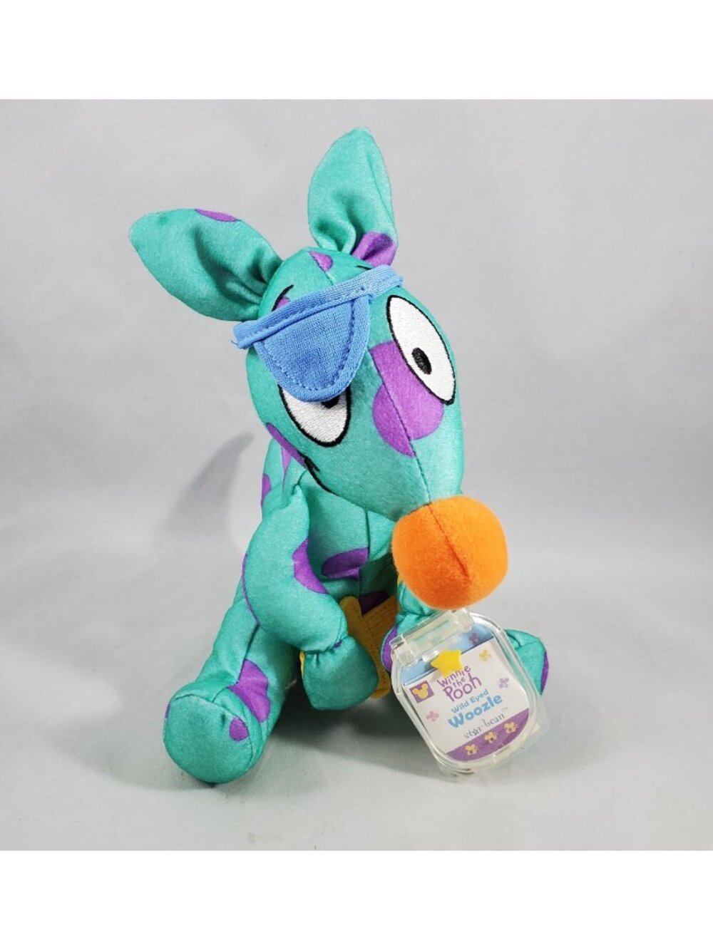 Star Bean Winnie The Pooh Wild Eyed Woozle Plush w/ Plastic Case Mattel Disney
